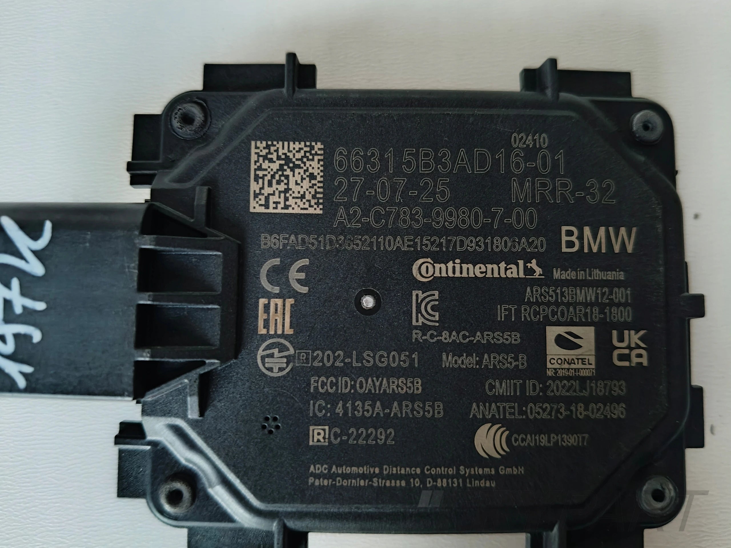BMW 5B3AD16 DISTRONIC ACC RADAR SENSOR