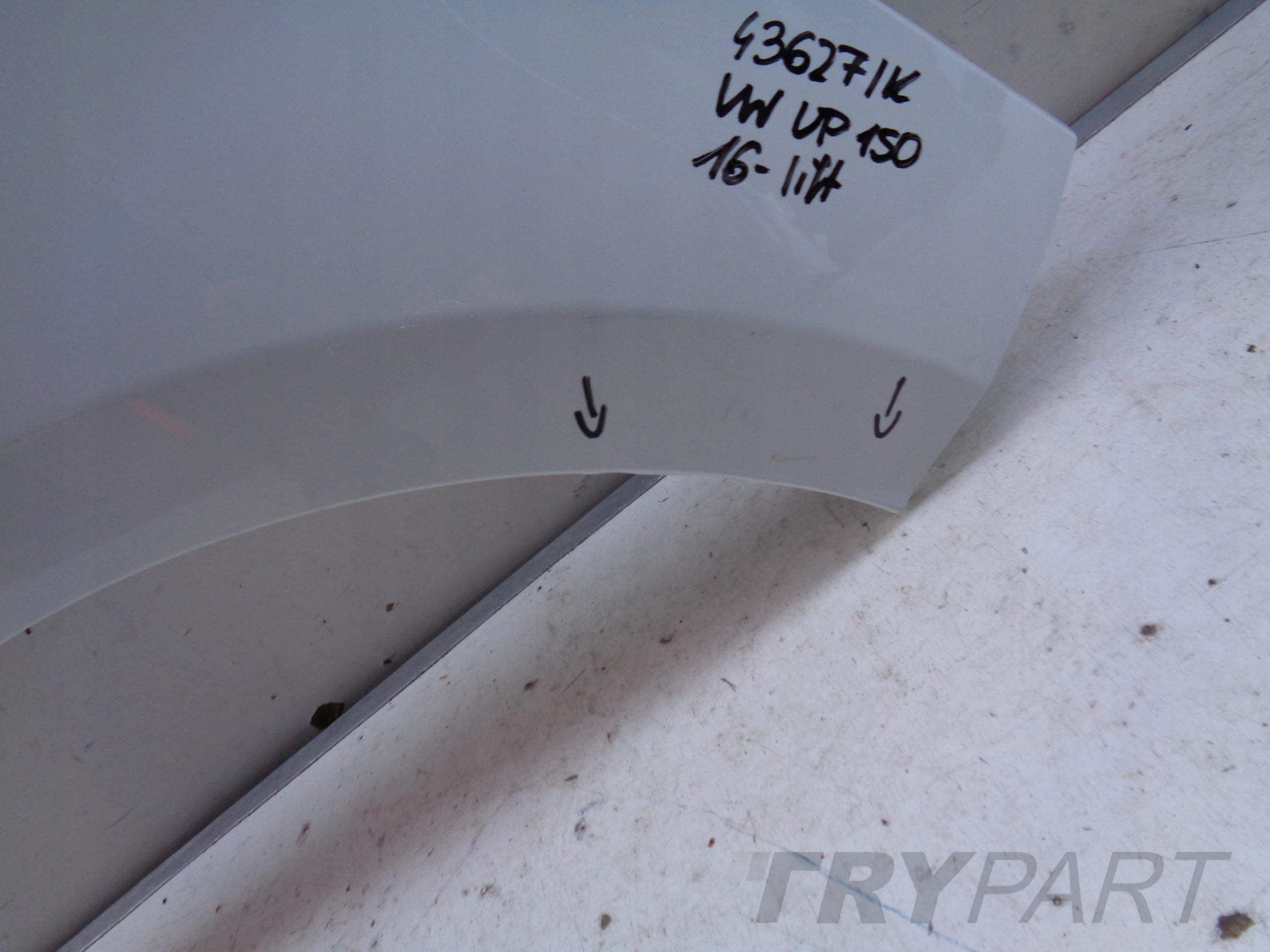 FRONT RIGHT FENDER VW UP 1S 1S0 16- LIFT NO. 43627