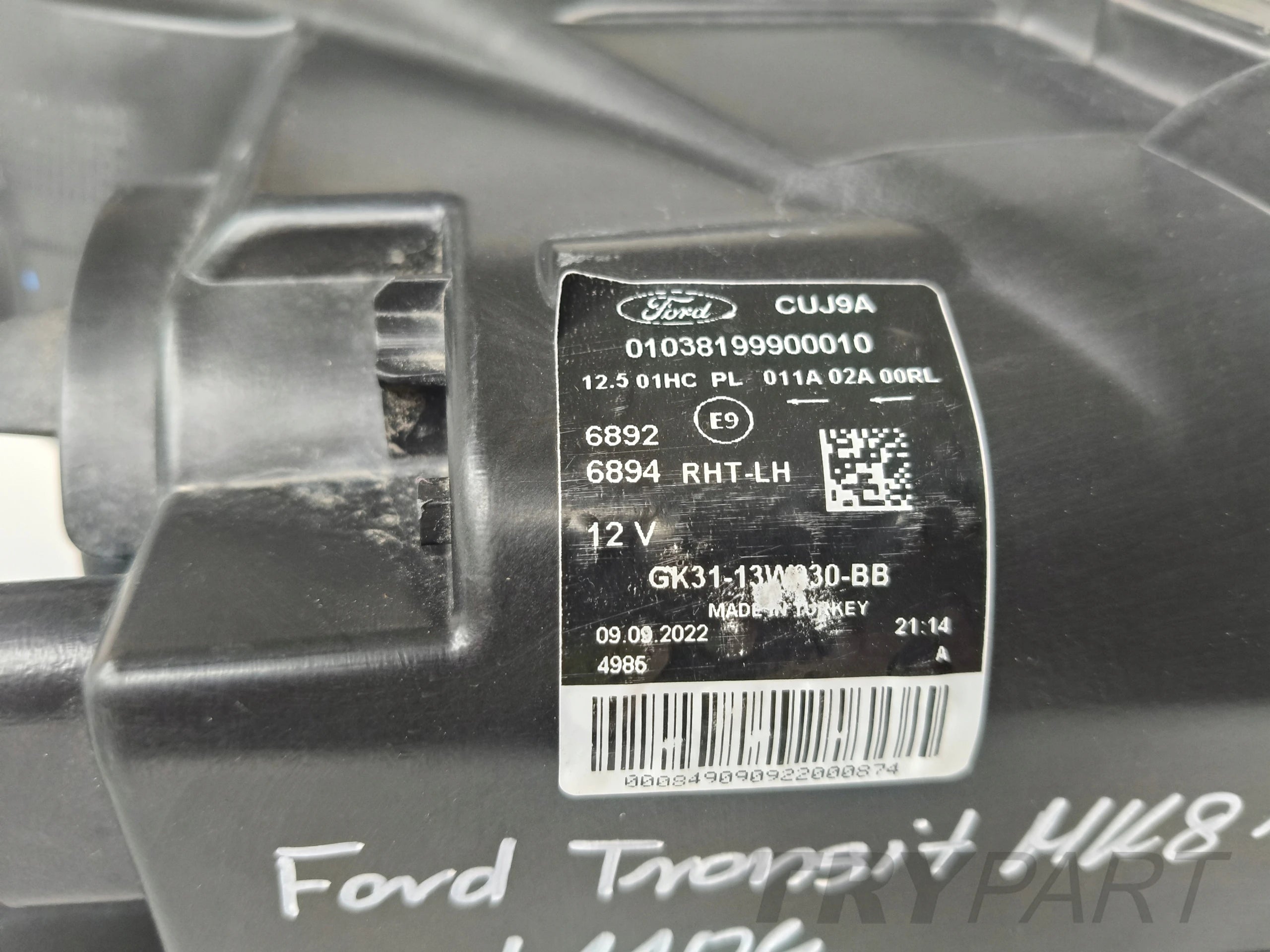 LEFT HEADLIGHT FORD TRANSIT MK8 14- DARK