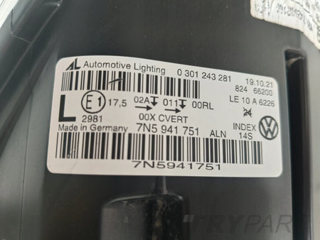 LEFT HEADLIGHT LAMP SEAT ALHAMBRA 7N 7N5 10- XENON