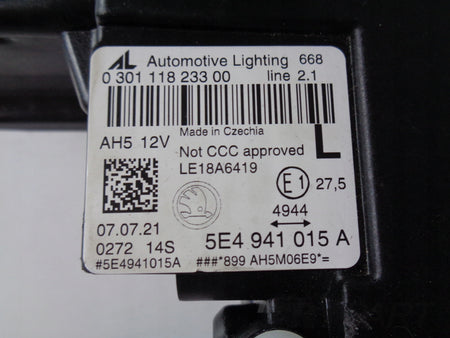 LEFT HEADLIGHT LAMP SKODA OCTAVIA IV 5E3 20- FULL LED