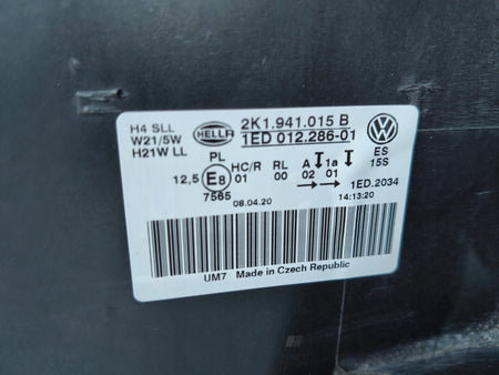 LEFT HEADLIGHT LAMP VW CADDY 2K 2K5 15-