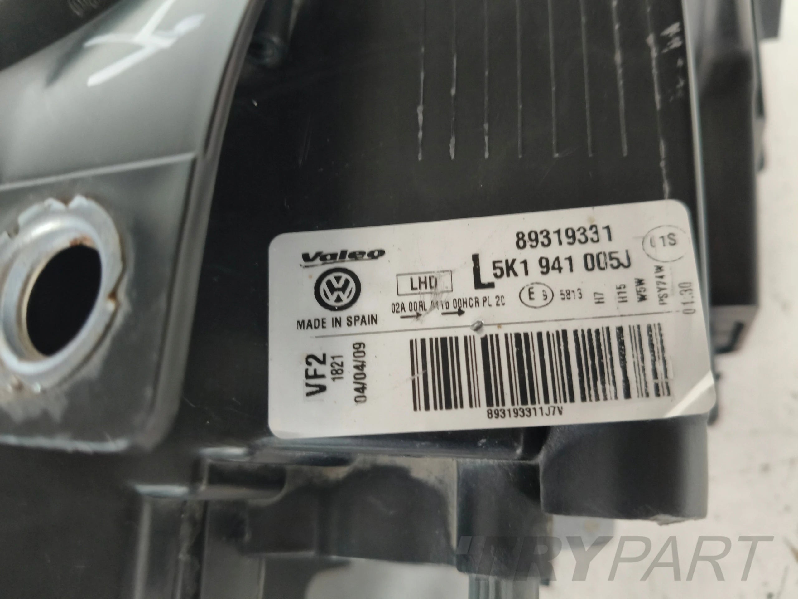 LEFT HEADLIGHT LAMP VW GOLF VI 6 5K 5K0 08-12 VALEO