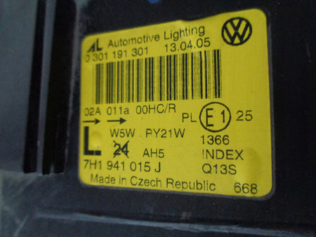LEFT HEADLIGHT LAMP VW T5 7H 7H0 03-09