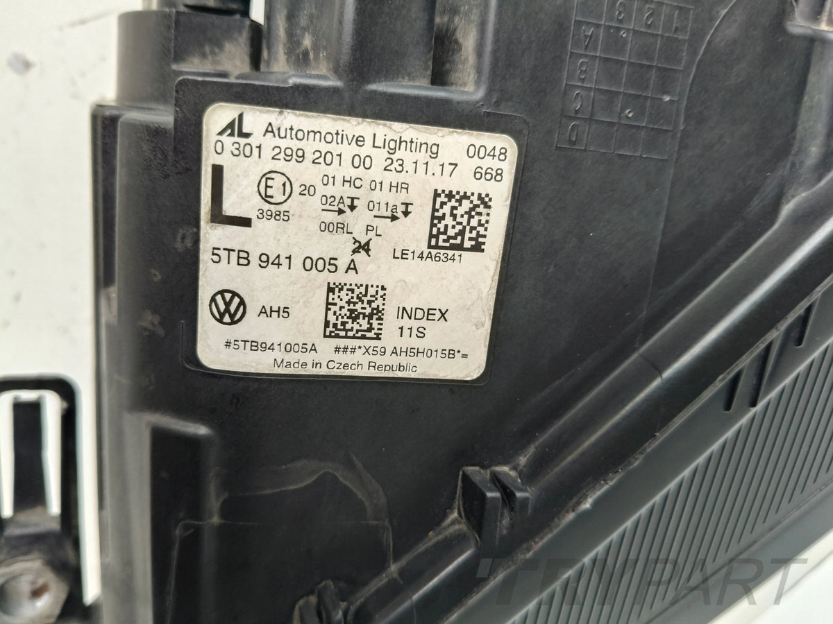 LEFT HEADLIGHT LAMP VW TOURAN 5TA 16-