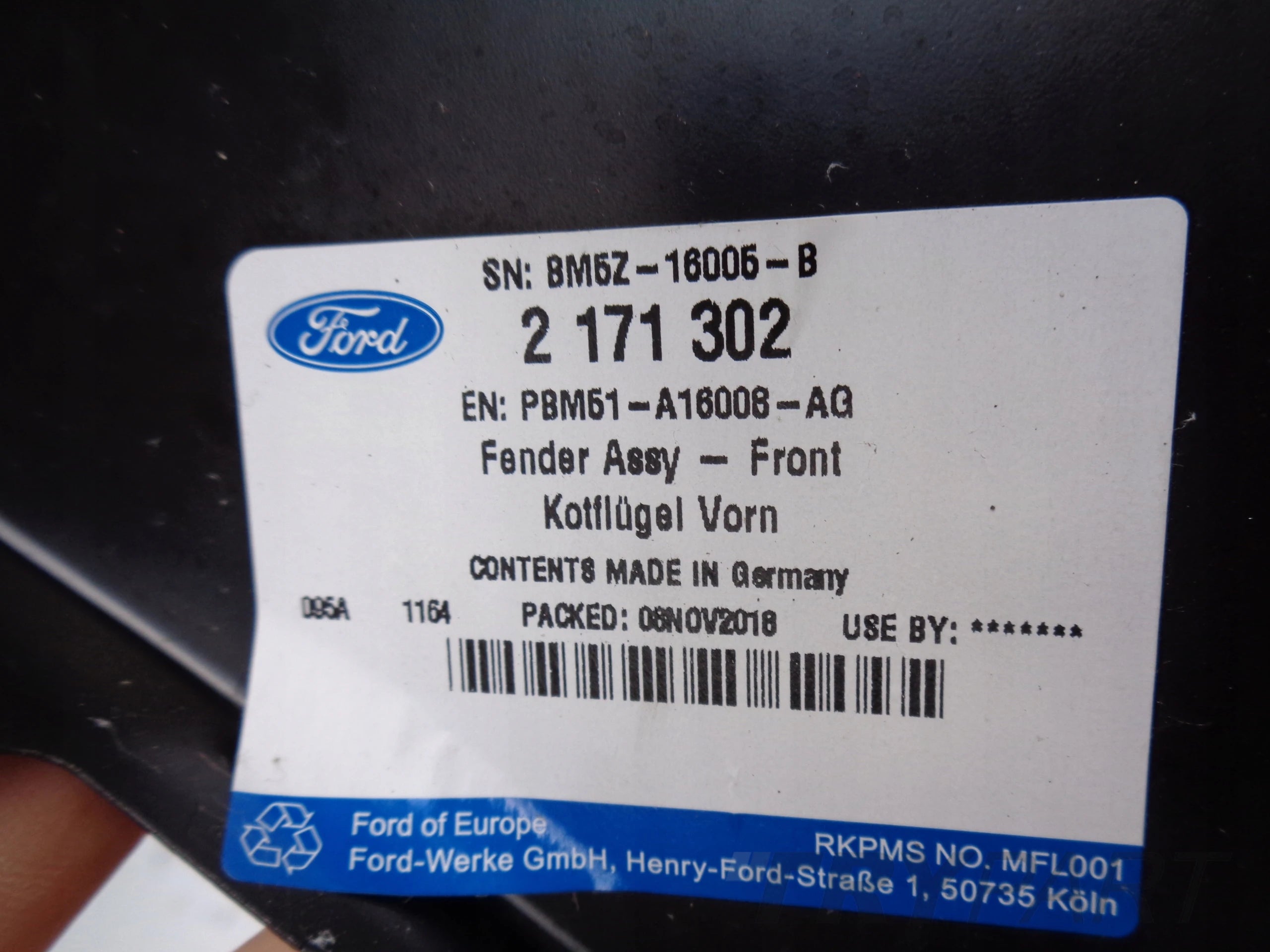 NEW FRONT RIGHT FENDER FORD FOCUS MK3 11- NO. 42043