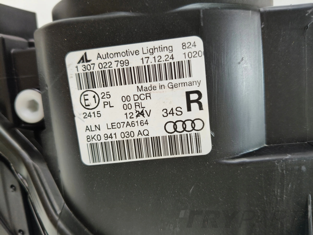 NEW RIGHT HEADLIGHT LAMP AUDI A4 B8 8K 8K0 07-11 XENON LED NON-ADAPTIVE