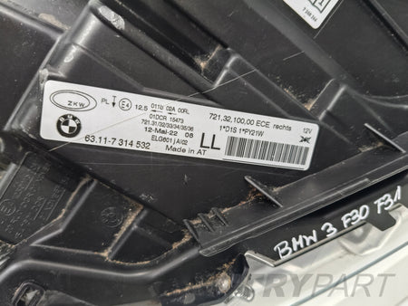 RIGHT HEADLIGHT BMW 3 F30 F31 12-15 XENON LED NON-ADAPTIVE