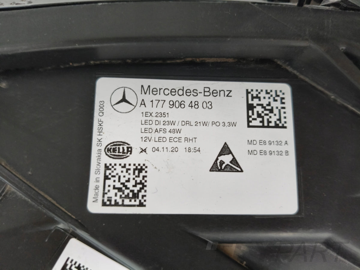 RIGHT HEADLIGHT LAMP MERCEDES A-CLASS W177 18- FULL LED
