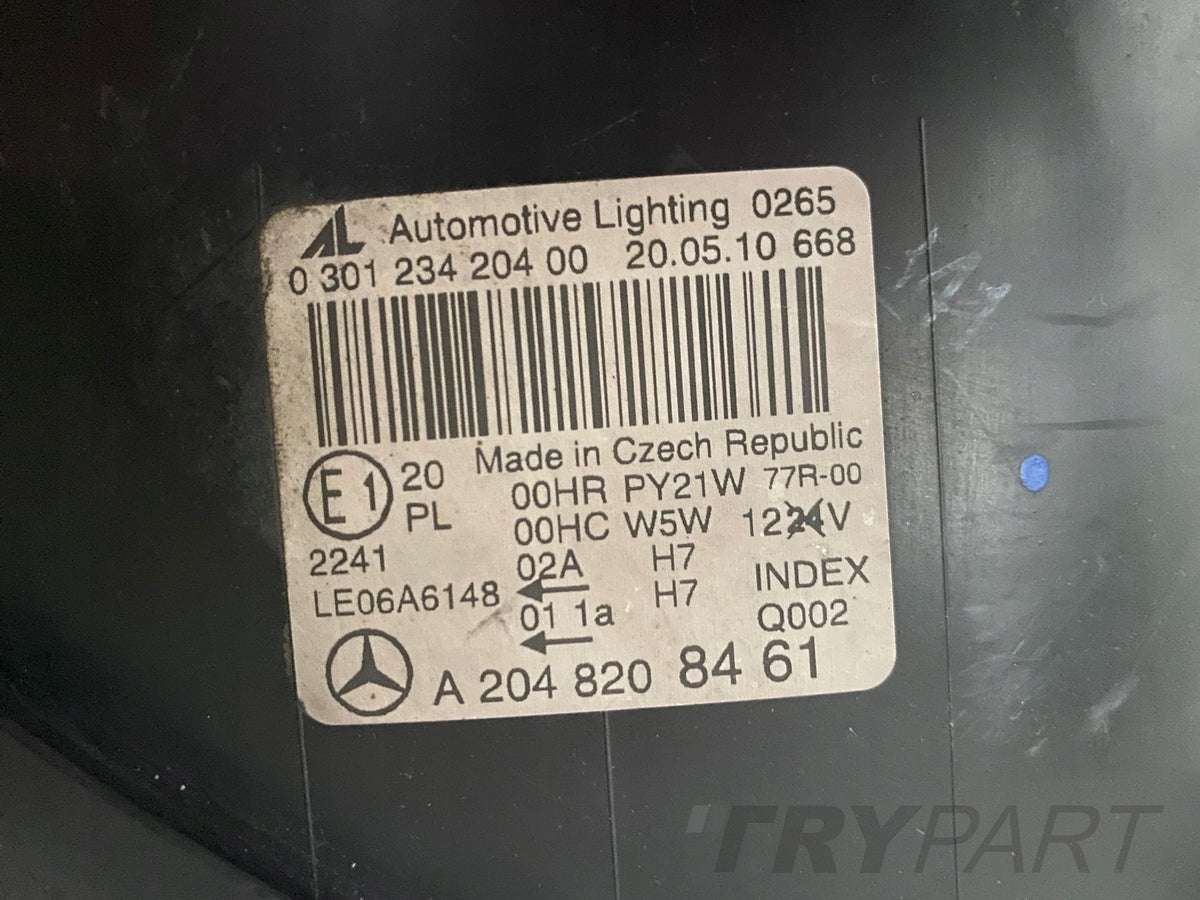 RIGHT HEADLIGHT LAMP MERCEDES C-CLASS W204 07-10