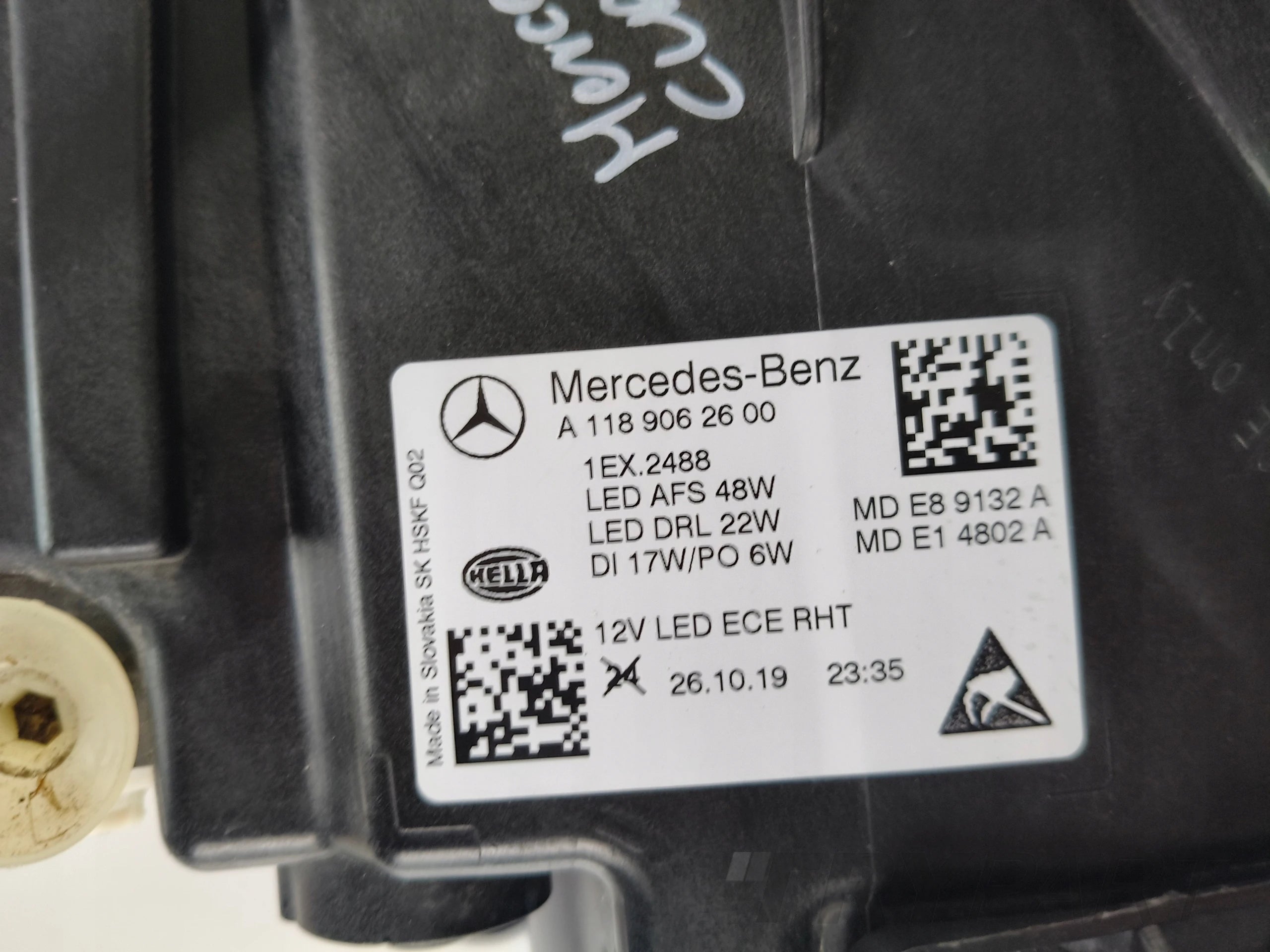 RIGHT HEADLIGHT LAMP MERCEDES CLA W118 18- FULL LED
