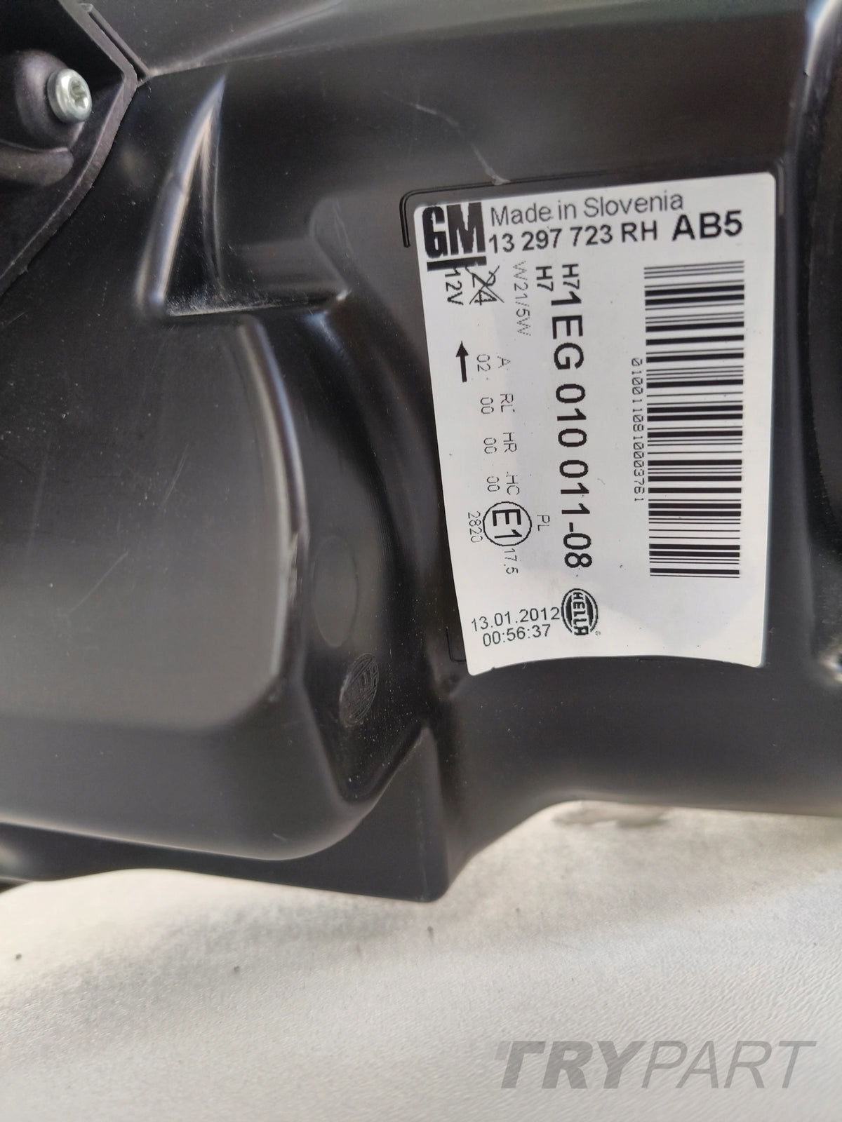 RIGHT HEADLIGHT LAMP OPEL ASTRA J 09- DARK