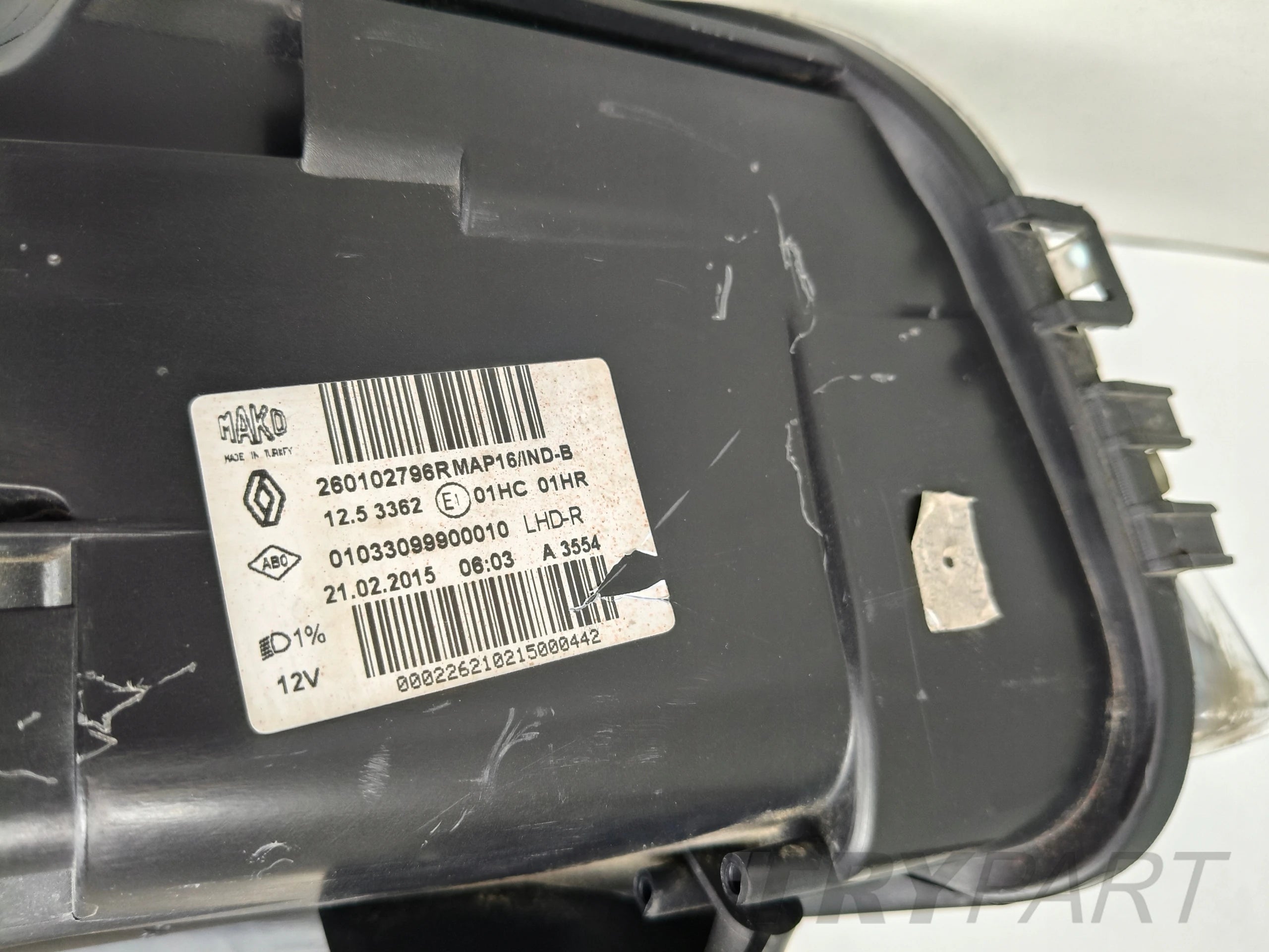 RIGHT HEADLIGHT LAMP RENAULT CLIO IV 12-