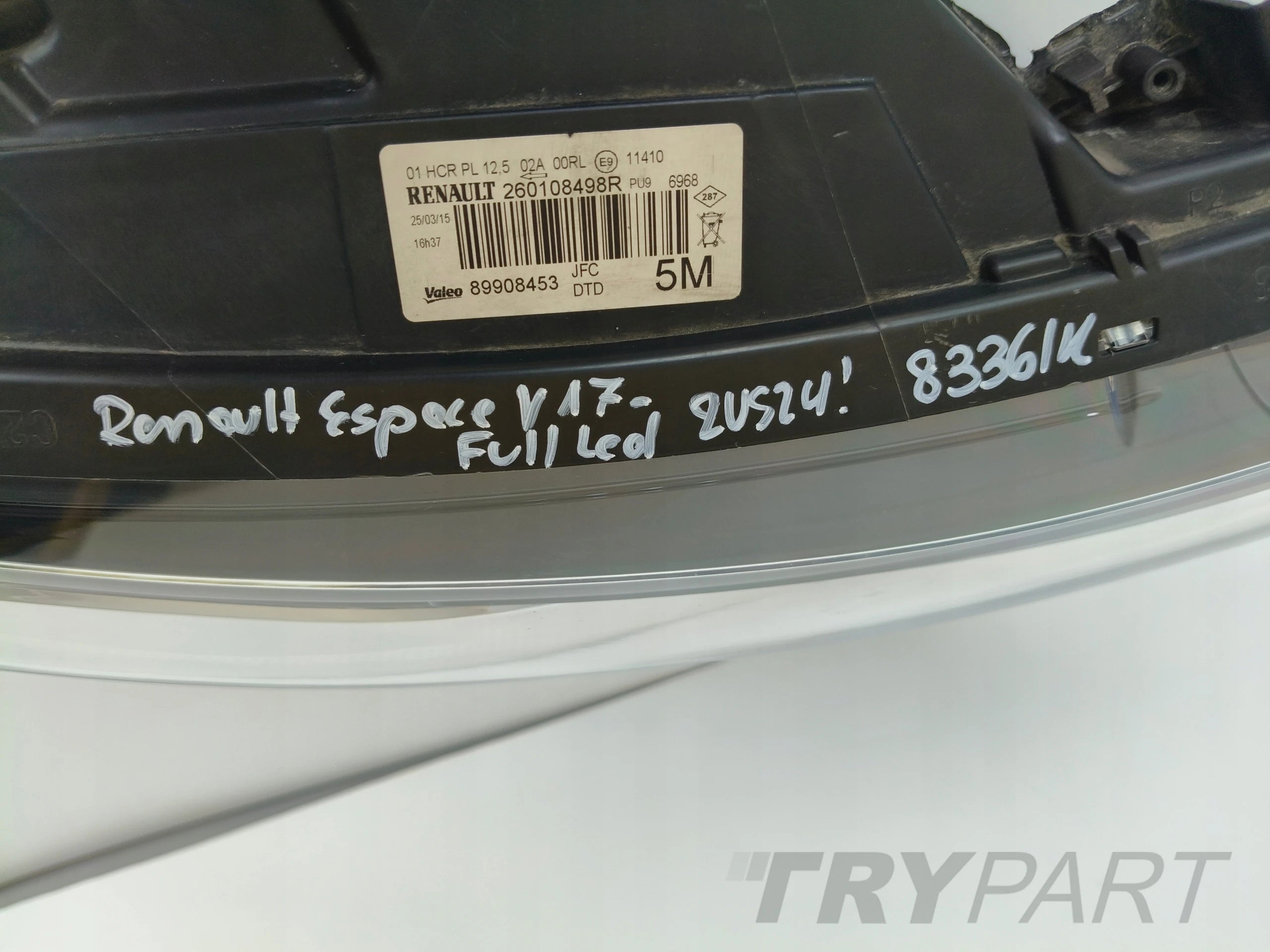 RIGHT HEADLIGHT LAMP RENAULT ESPACE V 17- FULL LED