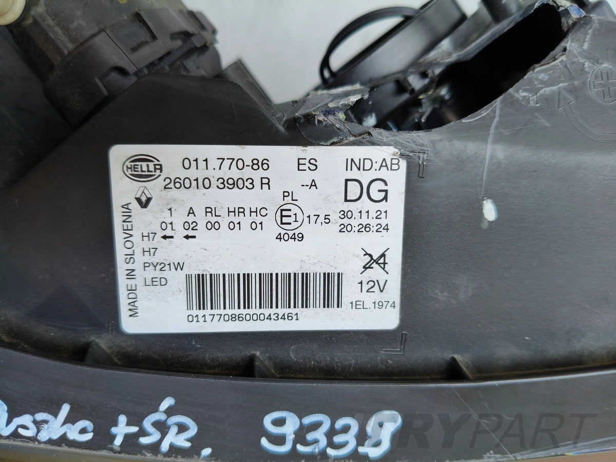 RIGHT HEADLIGHT LAMP RENAULT KADJAR 18- FACELIFT LED