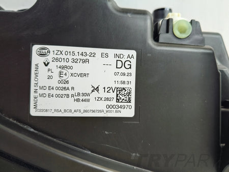 RIGHT HEADLIGHT LAMP RENAULT MEGANE V E-TECH FULL LED