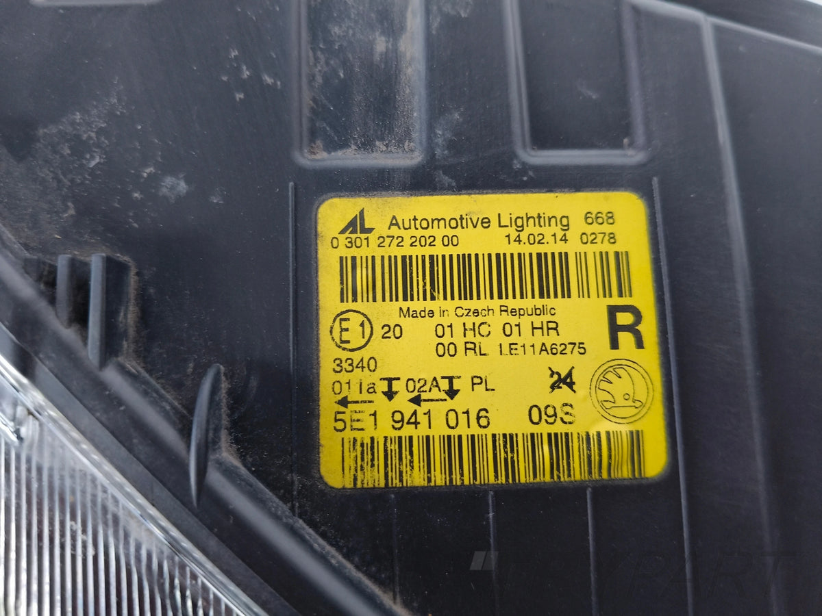 RIGHT HEADLIGHT LAMP SKODA OCTAVIA III 3 5E 5E0 12-16