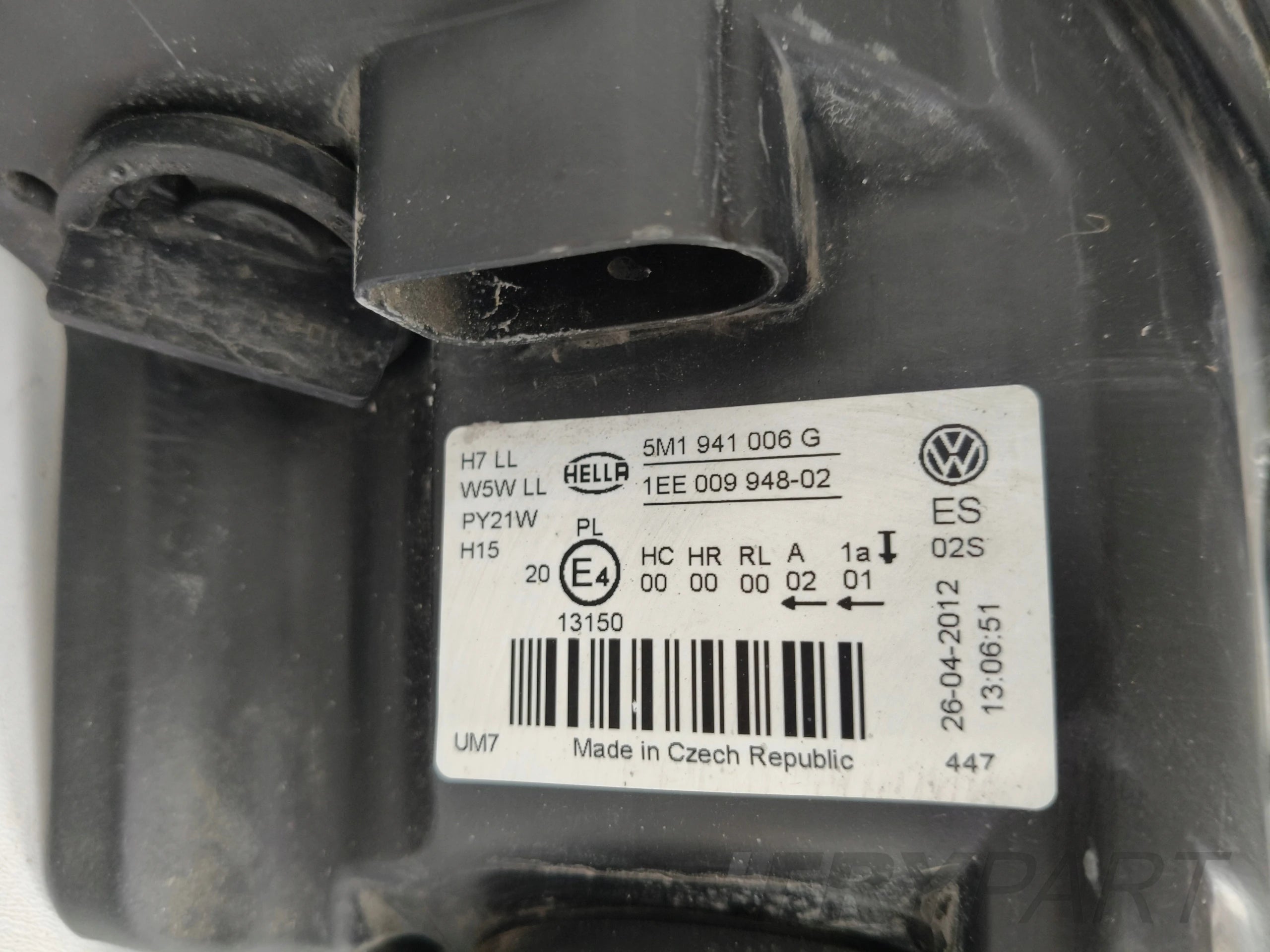 RIGHT HEADLIGHT LAMP VW GOLF VI 6 PLUS + 5M 5M0