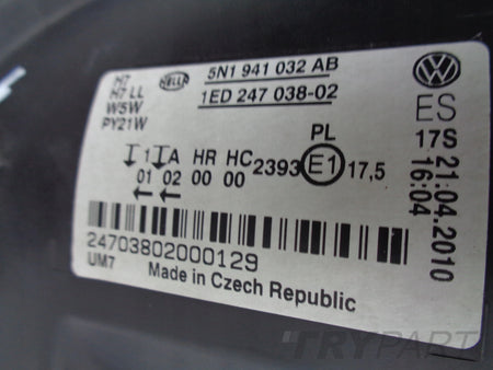 RIGHT HEADLIGHT LAMP VW TIGUAN 5N 5N0 07-11