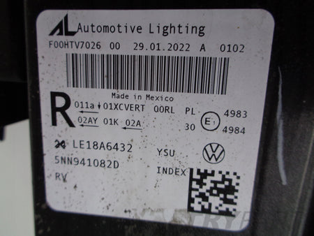 RIGHT HEADLIGHT LAMP VW TIGUAN 5NN ALLSPACE 20- LIFT FULL LED IQ LIGHT