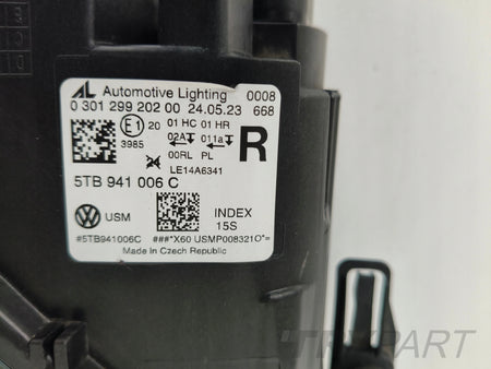 RIGHT HEADLIGHT LAMP VW TOURAN 5TA 16-