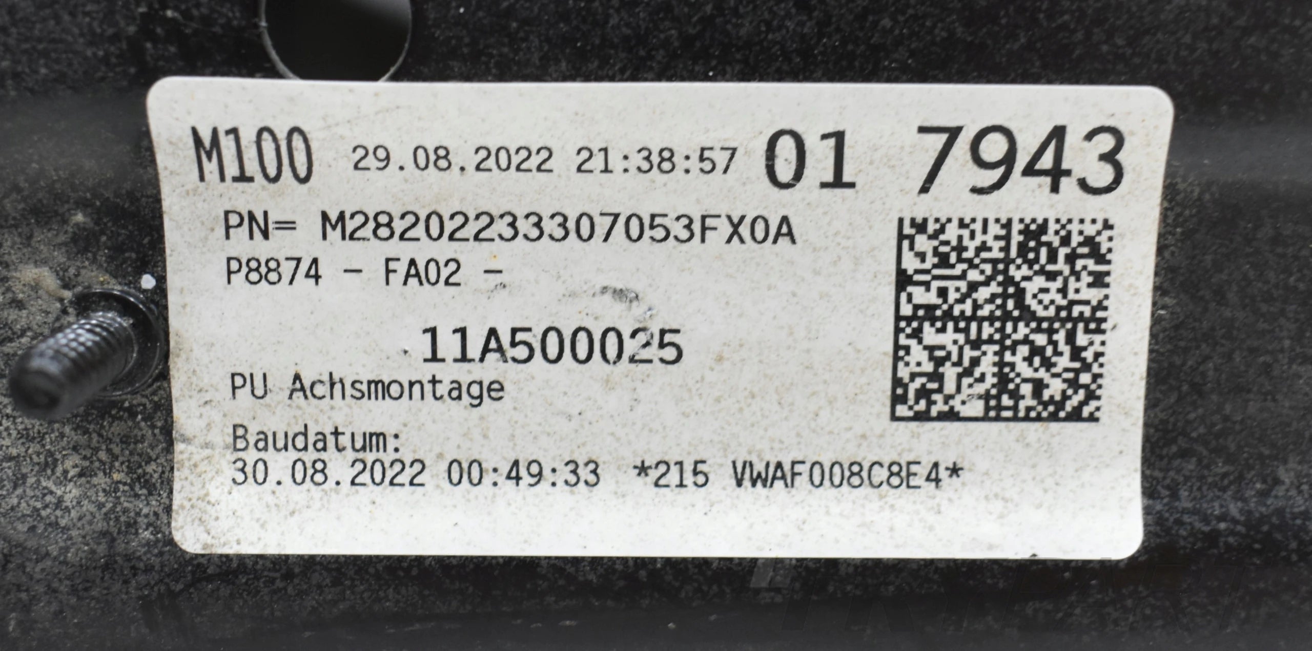 VW ID3 ID4 SUSPENSION CARRIER REAR CROSSMEMBER ORG
