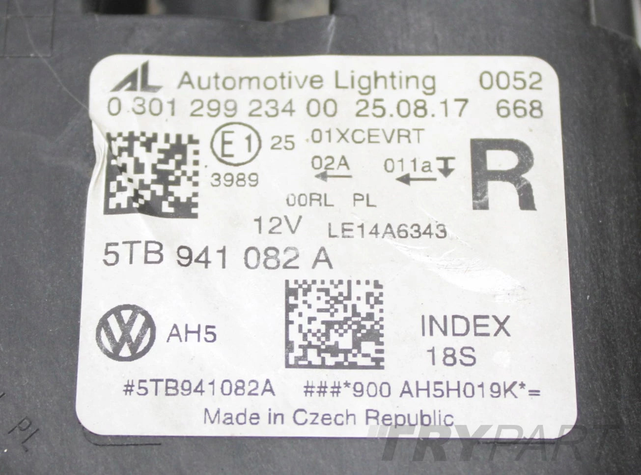 VW TOURAN III 5TA HEADLIGHT RIGHT FRONT FULL LED ORG EU 5TB941082A