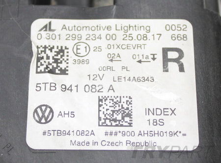 VW TOURAN III 5TA HEADLIGHT RIGHT FRONT FULL LED ORG EU 5TB941082A