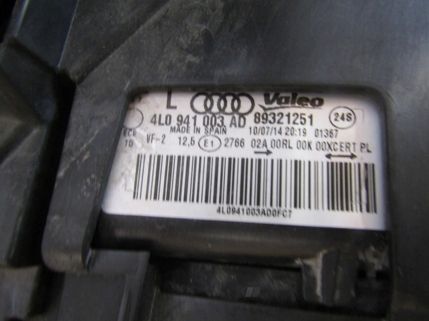 AUDI Q7 4L XENON HEADLIGHT SWIVELLING LIFT 09-15 LH LEFT 4L0941003AD