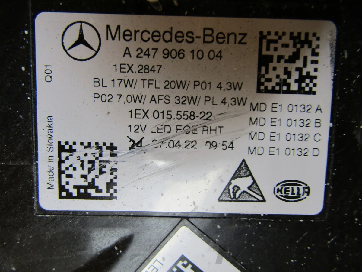 HEADLIGHT MERCEDES B CLASS W247 LED LIFT PERFORMANCE RH 22- A2479061004