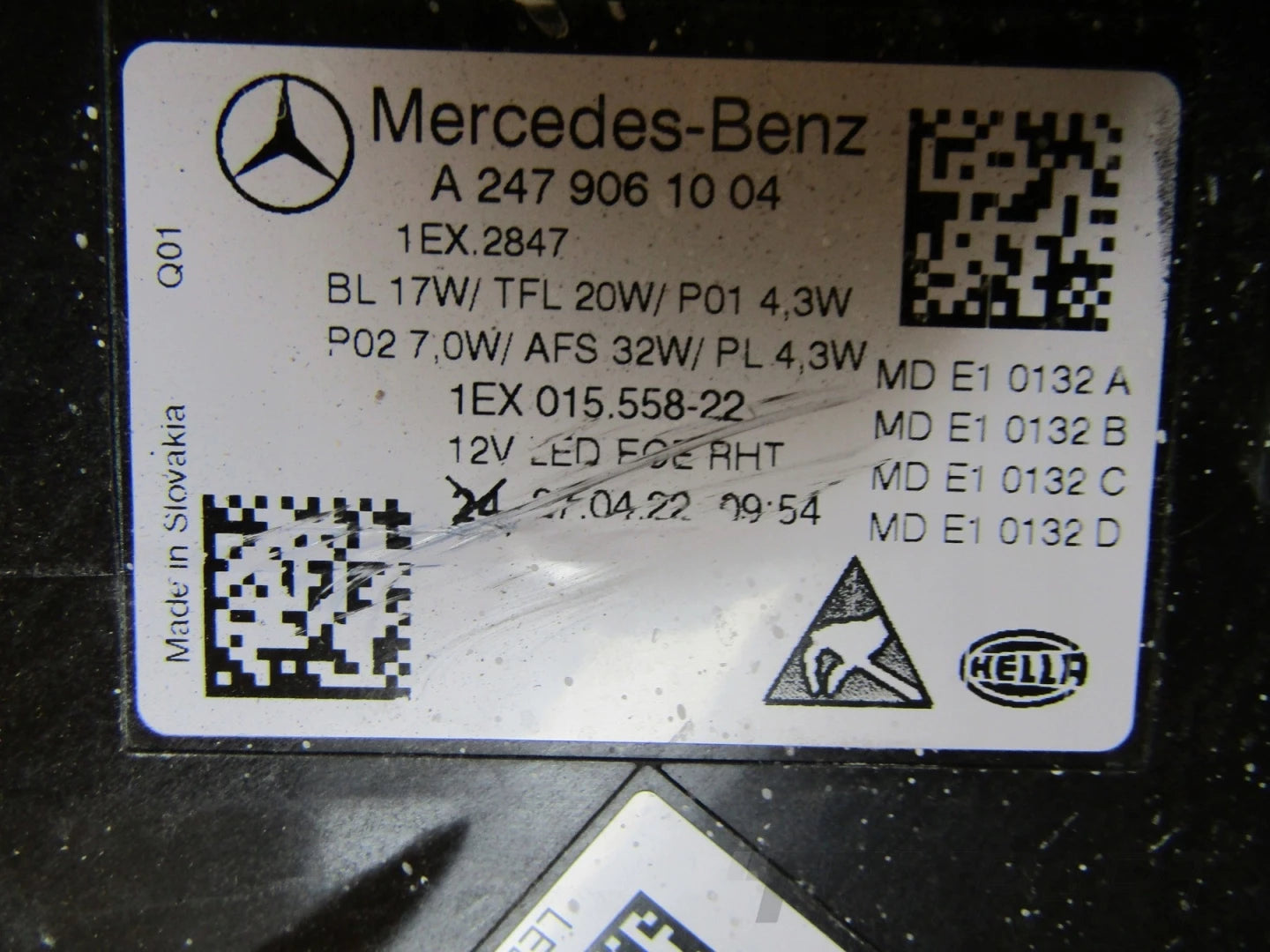 HEADLIGHT MERCEDES B CLASS W247 LED LIFT PERFORMANCE RH 22- A2479061004