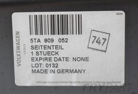 VW TOURAN 5TA REAR RIGHT FENDER PANEL ORG 15+