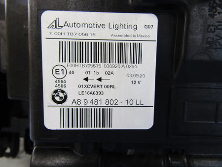 BMW X7 G07 LASER HEADLIGHT 18-22 RH A89481802-10