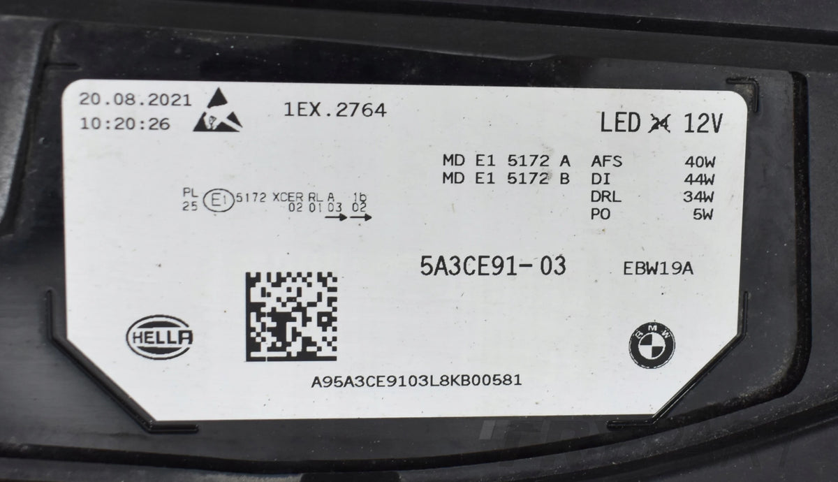 BMW IX I20 Left Front Full LED Headlight ORIG EU 5A3CE91-03