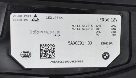BMW IX I20 Left Front Full LED Headlight ORIG EU 5A3CE91-03