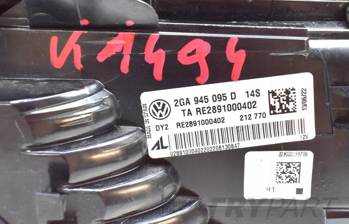 VW T-ROC 2GA LEFT REAR TAIL LIGHT ORG