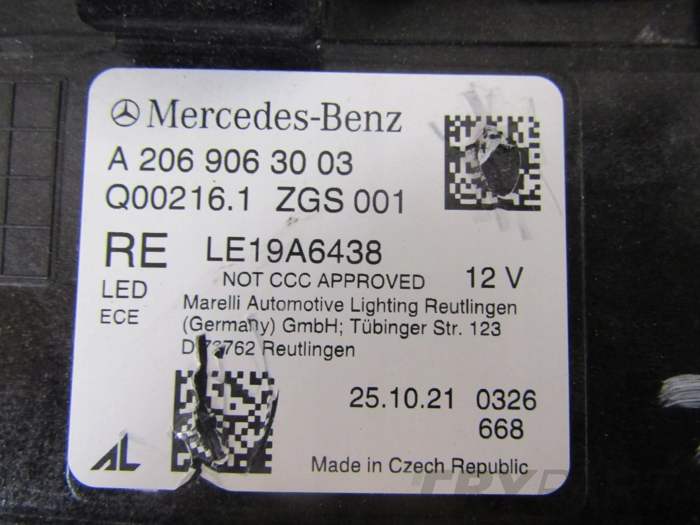 MERCEDES C-CLASS W206 FULL LED DIGITAL LIGHT 22- RH RIGHT HEADLAMP A2069