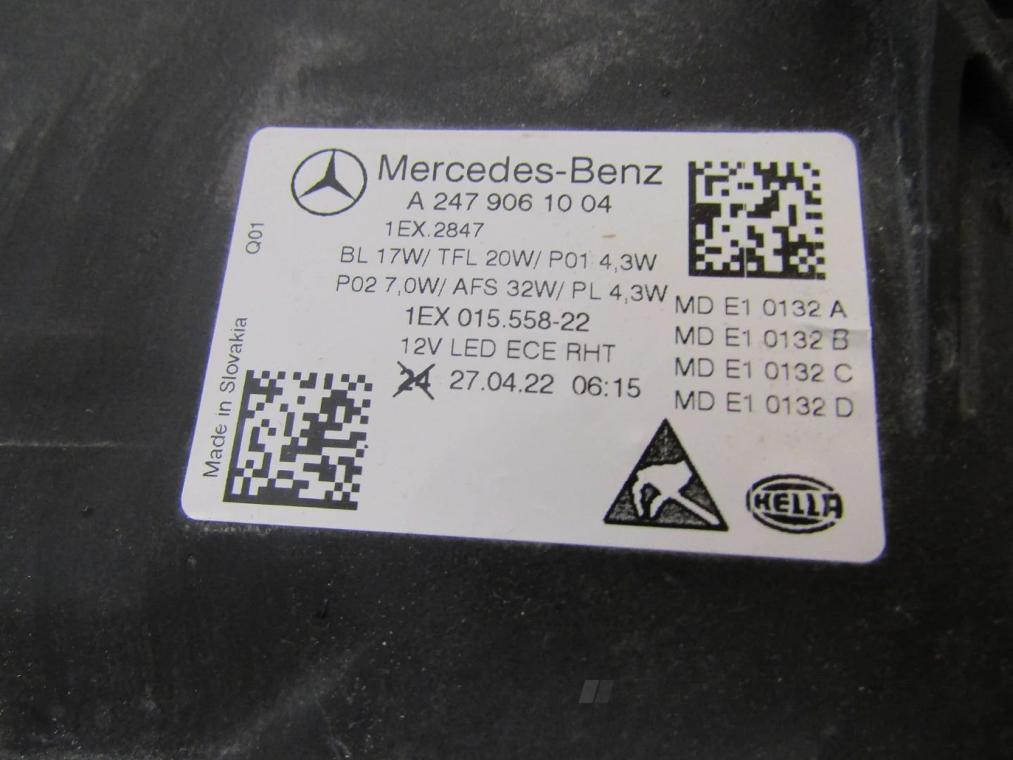 Front Lamp Mercedes B Class W247 Lift LED PERFORMANCE 22- RH A2479061004