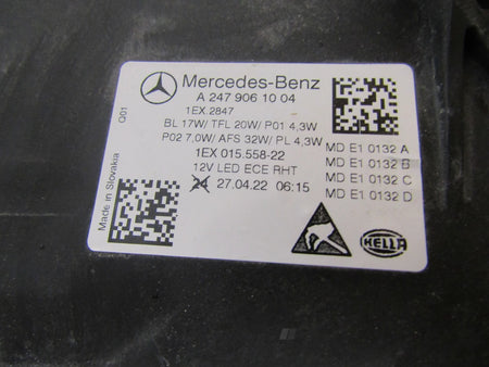 Front Lamp Mercedes B Class W247 Lift LED PERFORMANCE 22- RH A2479061004