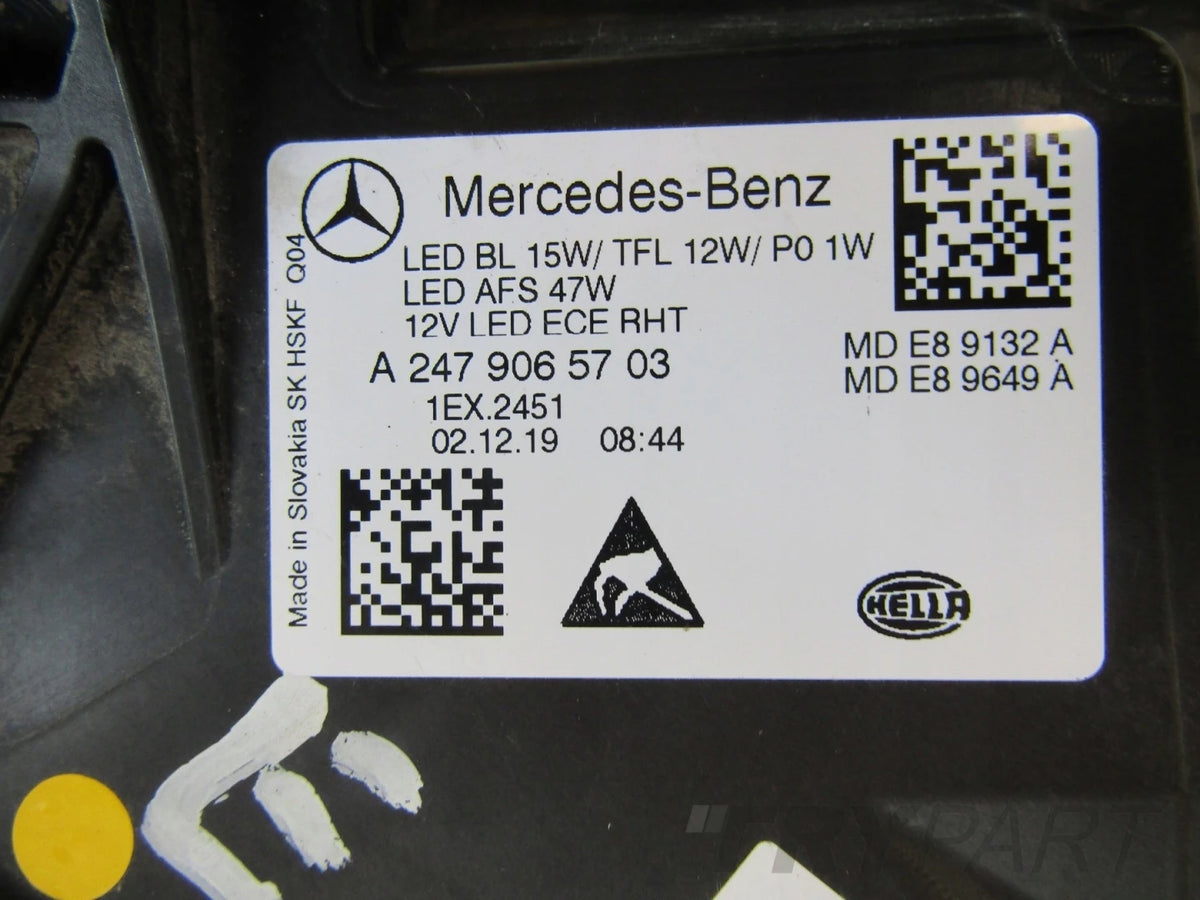 MERCEDES B CLASS 247 W247 LED PERFORMANCE 18-22 LH LEFT HEADLIGHT A247906