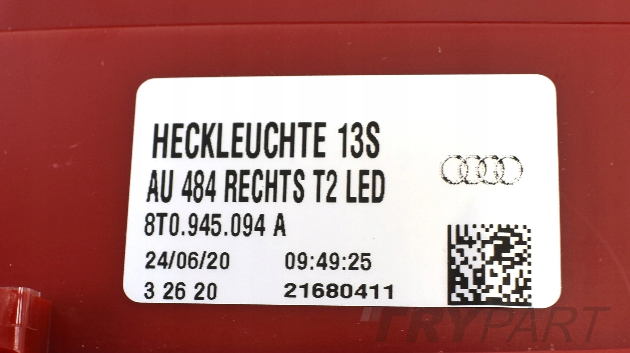 AUDI A5 8T0 SPORTBACK TAILGATE TAIL LIGHT RIGHT ORG EU