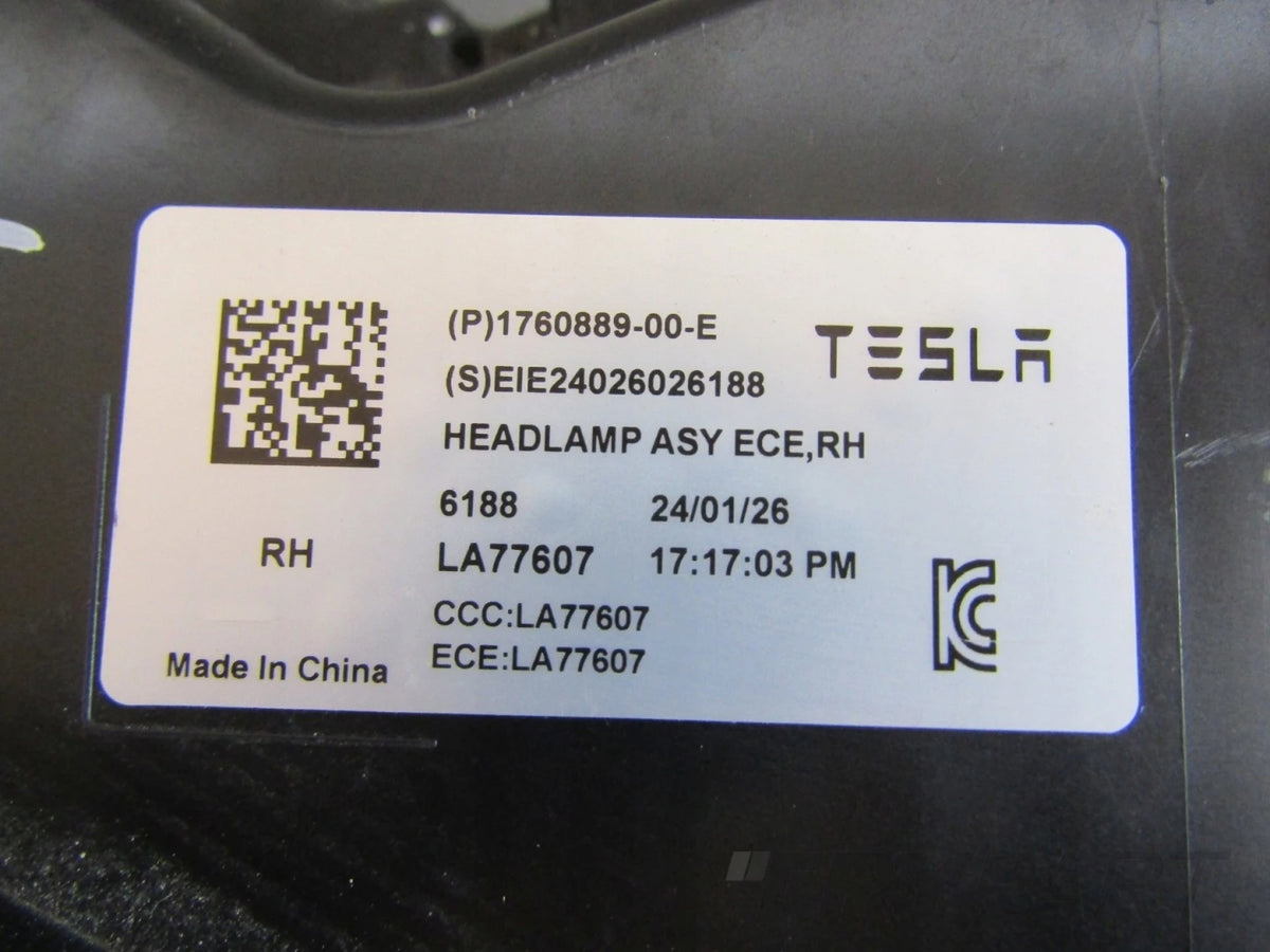 HEADLIGHT TESLA 3 LIFT LED RH RIGHT 23- 1760889-00-E