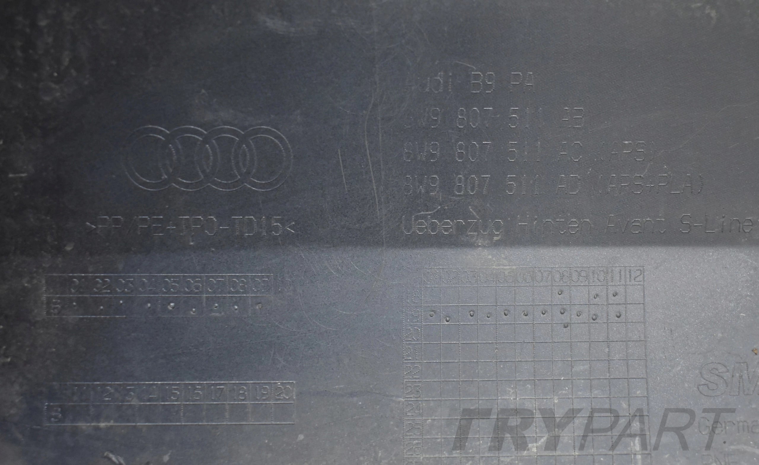 AUDI A4 B9 8W9 LIFT REAR BUMPER ORIGINAL ESTATE