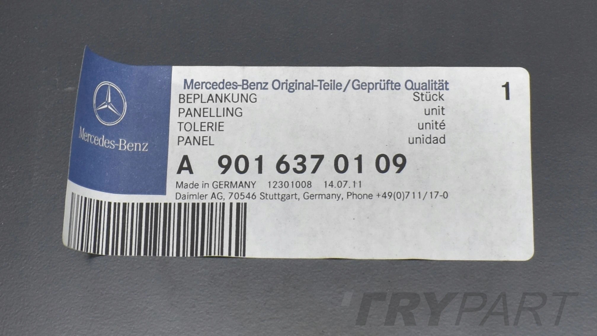 MERCEDES SPRINTER W901 Left Rear Pillar Original Low!