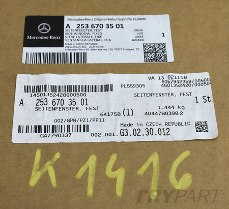 MERCEDES GLC W253 A253 X253 LEFT REAR BODY GLASS ORG NEW A2536703501