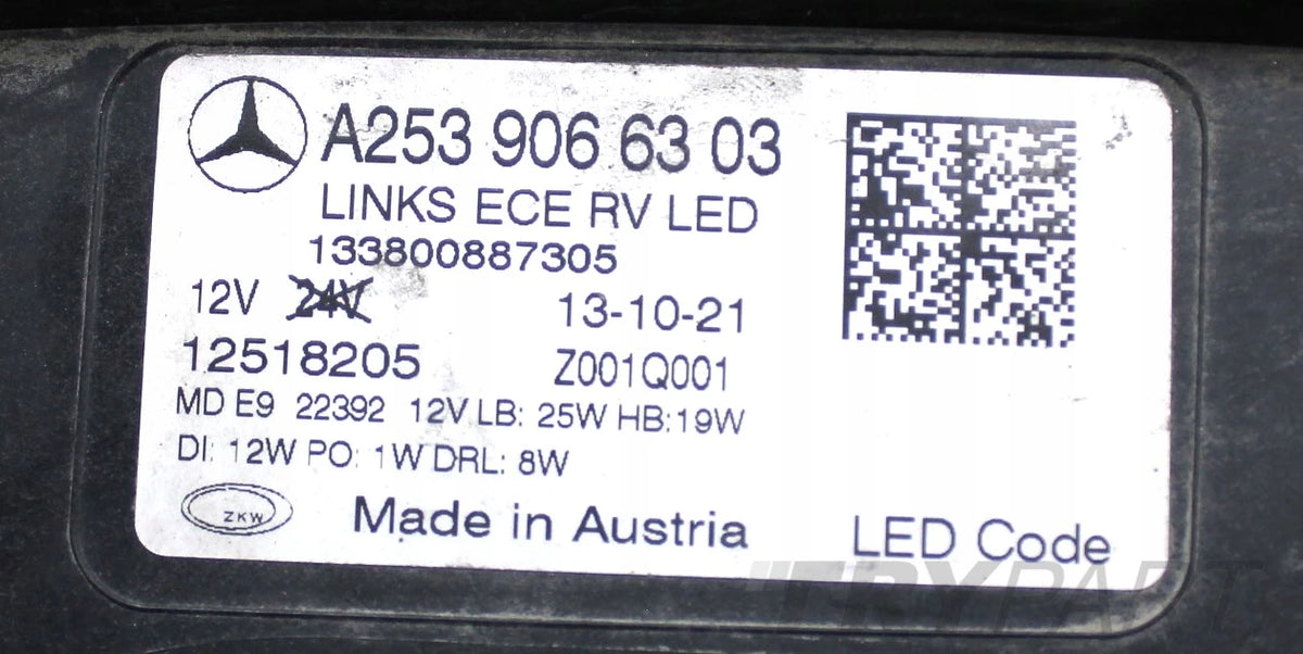 MERCEDES GLC W253 LIFT HEADLIGHT LEFT FRONT FULL LED ORG EU A2539066303
