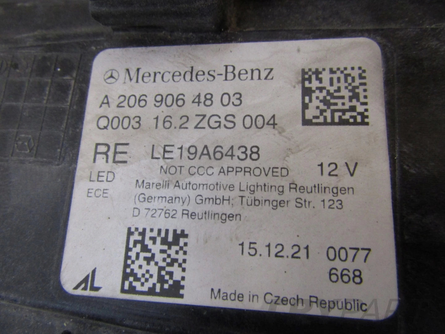 HEADLIGHT MERCEDES C-CLASS W206 FULL LED DIGITAL LIGHT 22- RH A2069064803