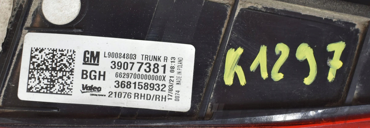 OPEL ASTRA K V KOMBI RIGHT TAIL LIGHT IN TAILGATE ORG EU