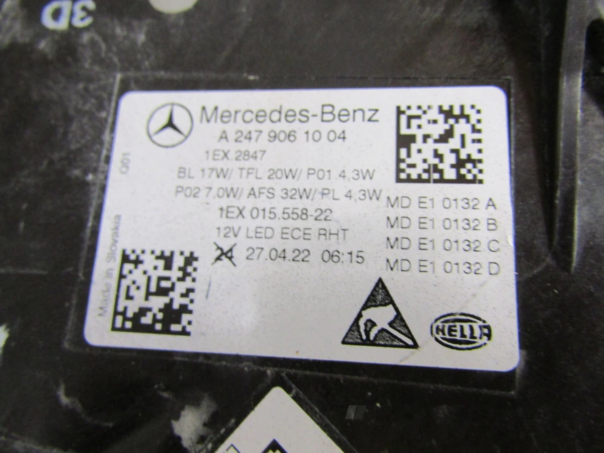 HEADLIGHT MERCEDES B CLASS W247 LED LIFT PERFORMANCE RH 22- A2479061004