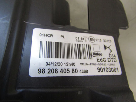 Front Lamp Citroen DS3 DS 3 CROSSBACK STANDARD 18- RH 98200840580